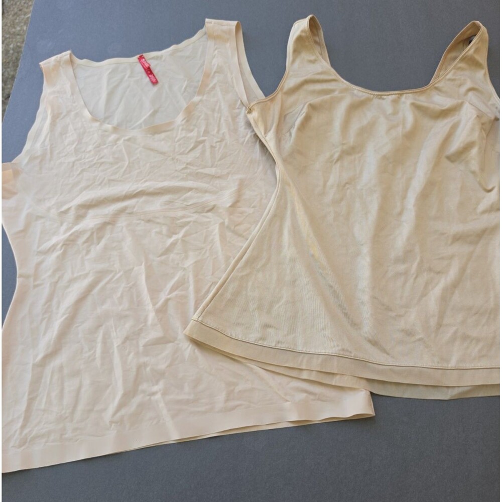 Lot of 2 Spanx XL Shapewear Tanks Slimplicity & Thinstincts Beige Nude Camis